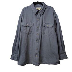 Duluth Trading New Trucker Gray Fleece Lined Snap Front Barn Jacket Work Coat